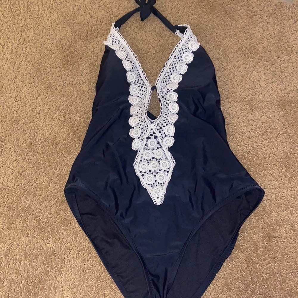 Target Black and White One Piece Bathing Suit